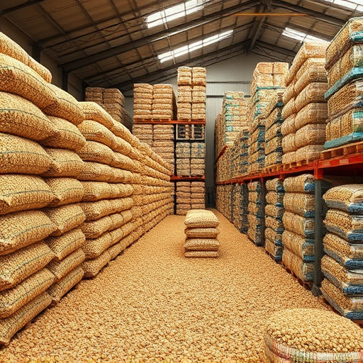 Warehouse full of suet pellet stock