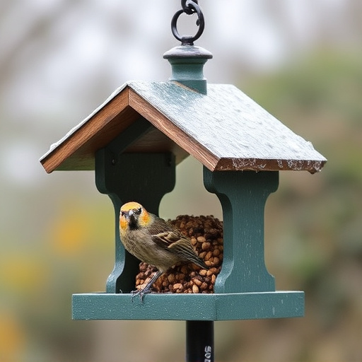 Weatherproof bird feeder with roof cover
