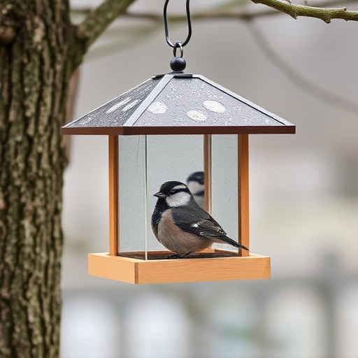 Weatherproof bird feeder with roof cover