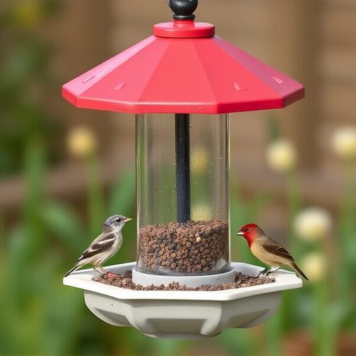Weatherproof bird feeding station outdoors