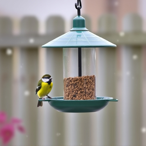 Weatherproof bird feeding station outdoors