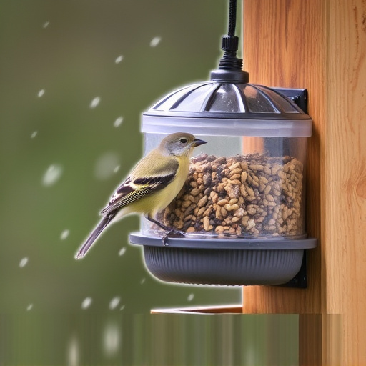 Weatherproof feeder protecting bird seed