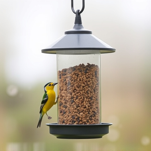 Weatherproof feeder protecting bird seed