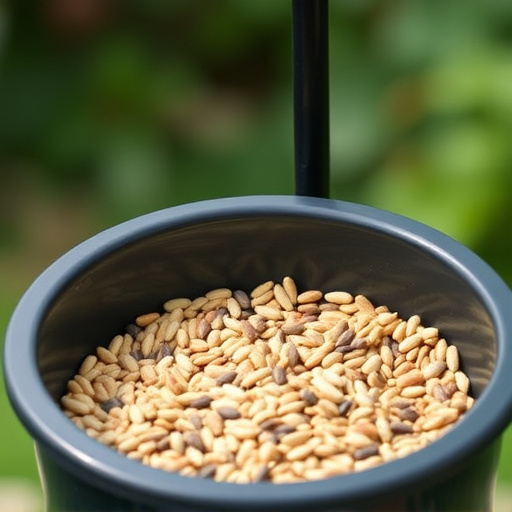 Wheat-free seed blend in feeding tray