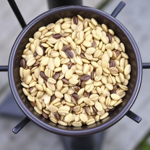 Wheat-free seed blend in feeding tray