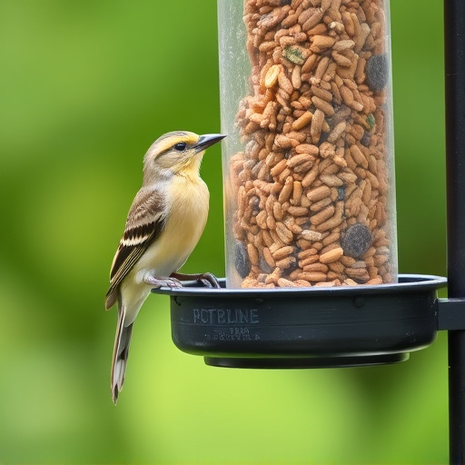 Wheat-free wild bird food in feeder