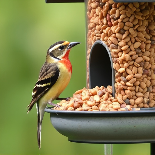 Wheat-free wild bird food in feeder