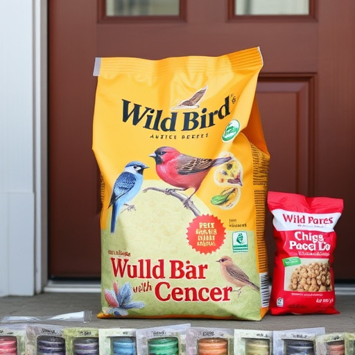 Wild bird food package at front door