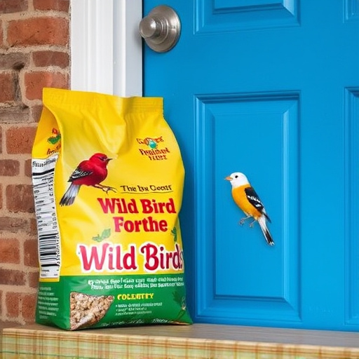 Wild bird food package at front door