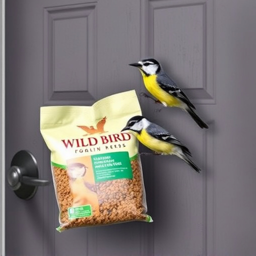 Wild bird food package at front door