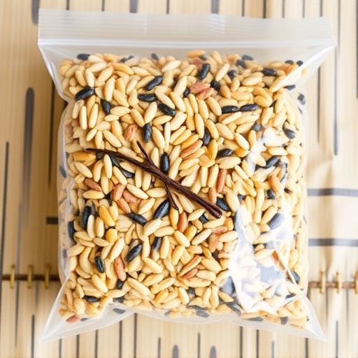 Wild bird seed mix in packaging