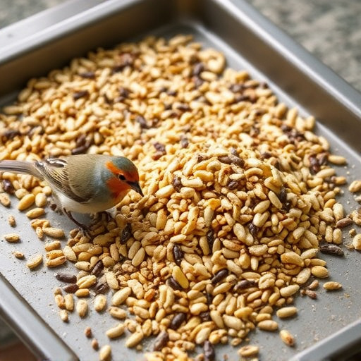 Wild bird seed mix on tray