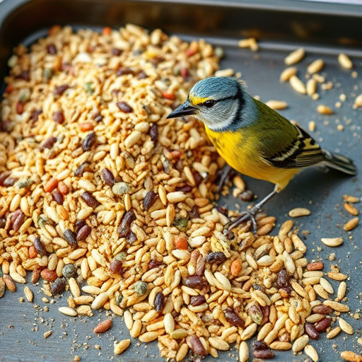 Wild bird seed mix on tray