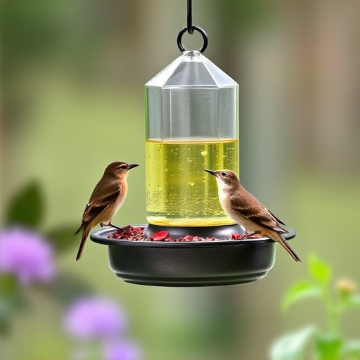 Window feeder attracting garden birds