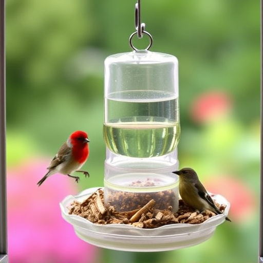 Window feeder attracting garden birds