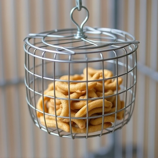 Wire cage feeder for mealworm snacks