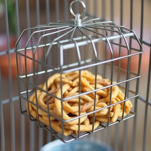 Wire cage feeder for mealworm snacks