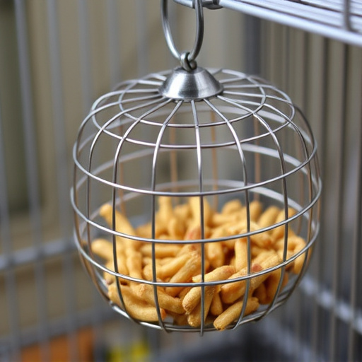 Wire cage feeder for mealworm snacks