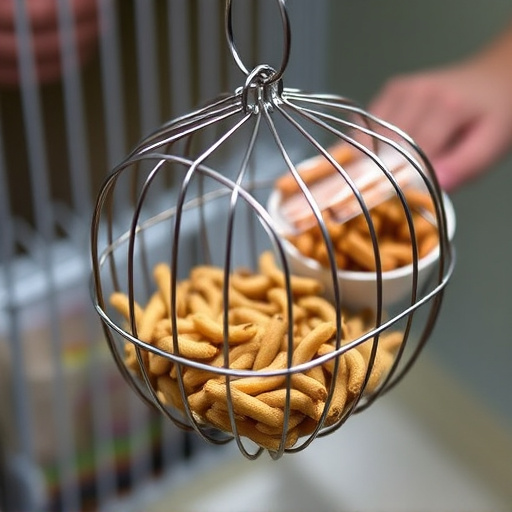 Wire cage feeder for mealworm snacks