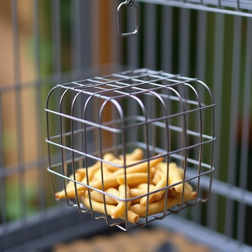 Wire cage feeder for mealworm snacks
