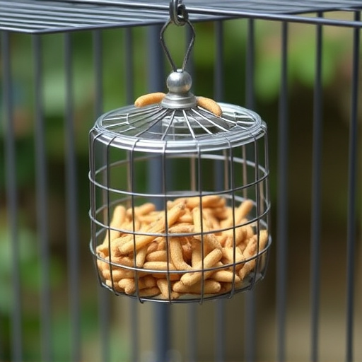 Wire cage feeder for mealworm snacks