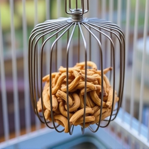 Wire cage feeder for mealworm snacks