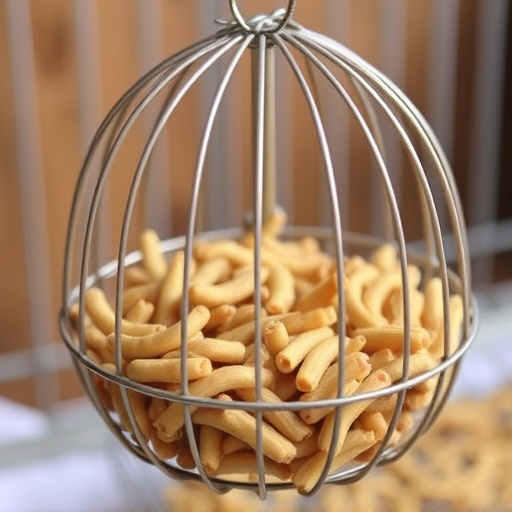 Wire cage feeder for mealworm snacks