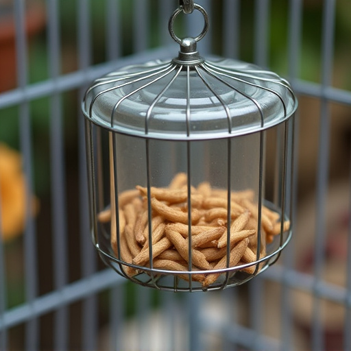 Wire cage feeder for mealworm snacks