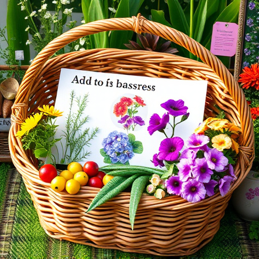 Add-to-basket screen with seed varieties