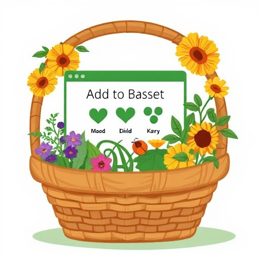 Add-to-basket screen with seed varieties