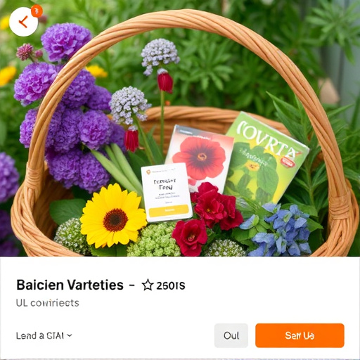 Add-to-basket screen with seed varieties