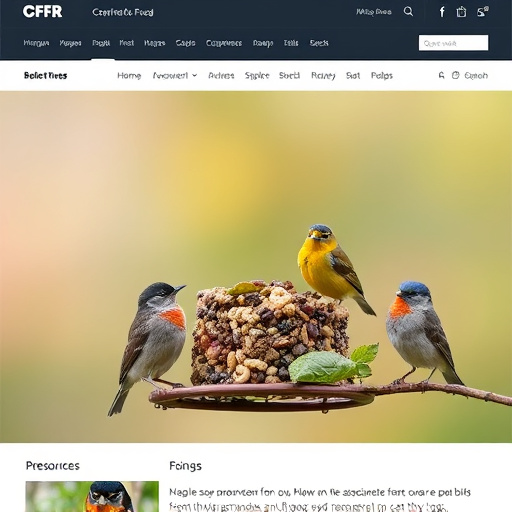 Assorted UK bird feed on webpage