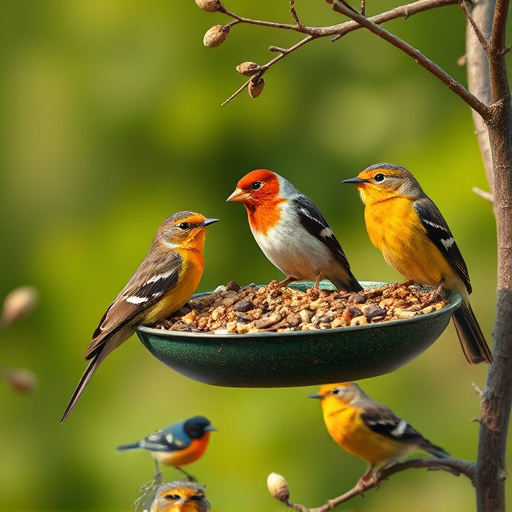Assorted UK bird feed on webpage