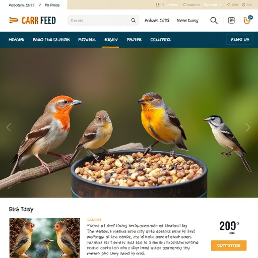 Assorted UK bird feed on webpage