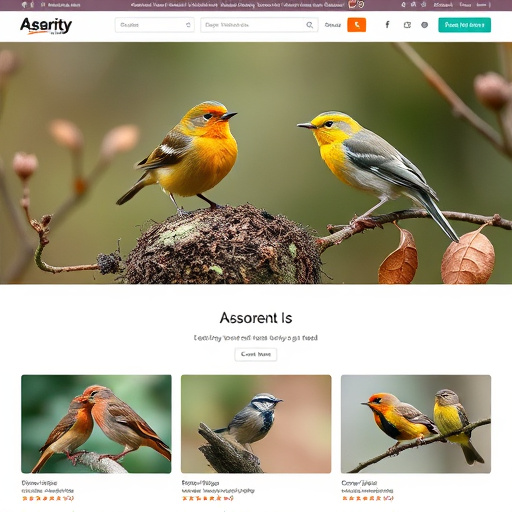 Assorted UK bird feed on webpage