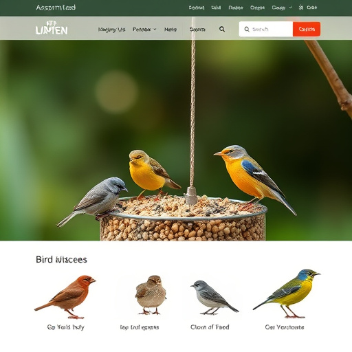 Assorted UK bird feed on webpage