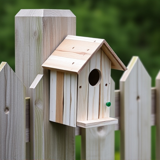 Bird box attached to fence post