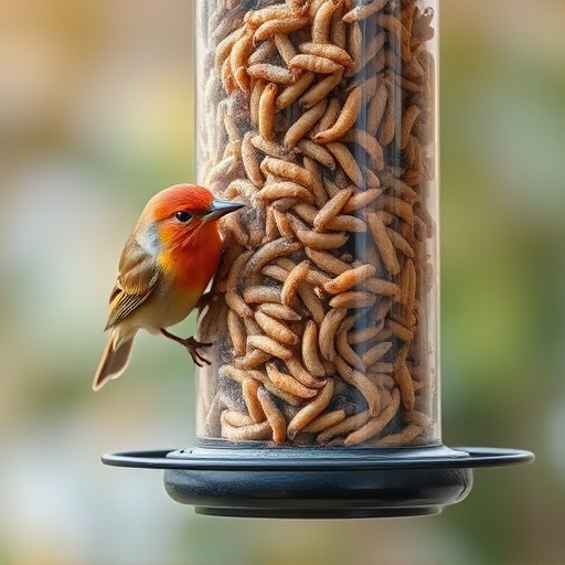 Bird feeder filled with mealworms only