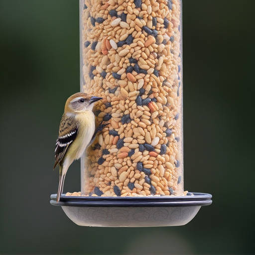 Bird feeder filled with mixed seeds