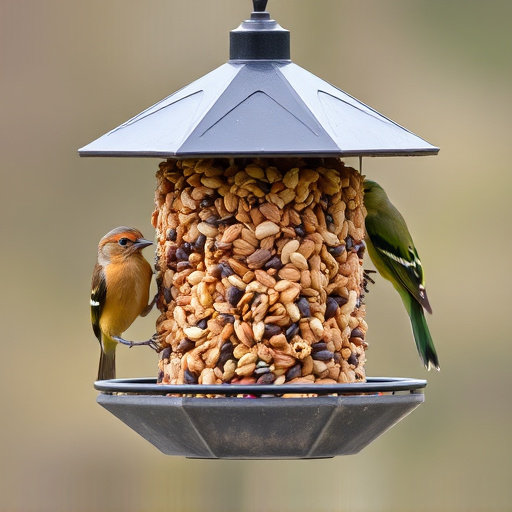 Bird feeder filled with mixed seeds