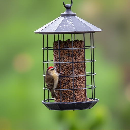 Bird feeder with protective metal cage