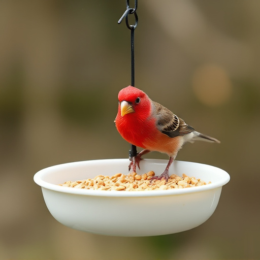 Bird feeding bowl with no wheat food
