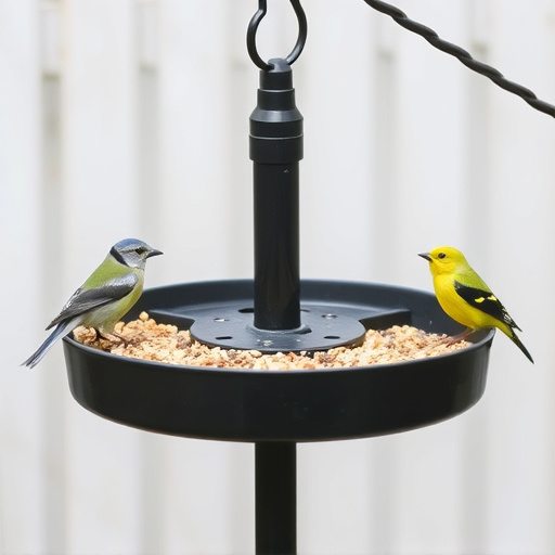 Bird feeding station with seed trays