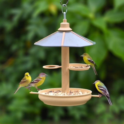 Bird feeding station with seed trays