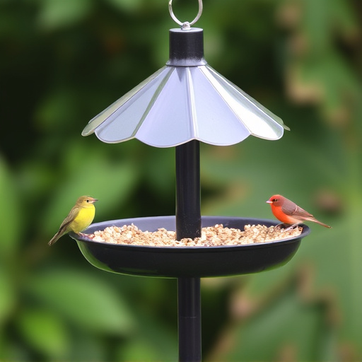 Bird feeding station with seed trays