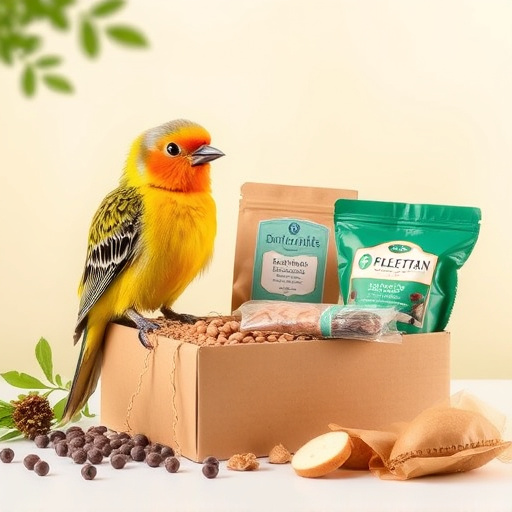 Bird food parcel with free delivery label