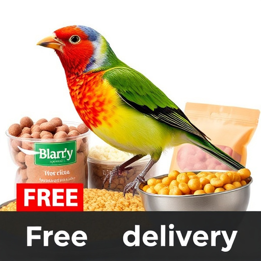 Bird food parcel with free delivery label