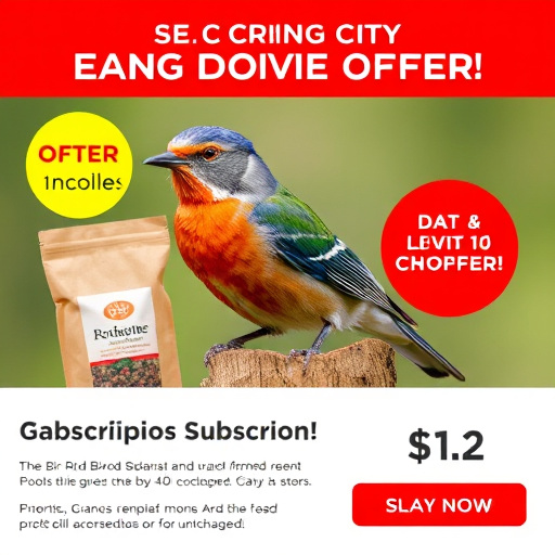 Bird food subscription with promotional offer