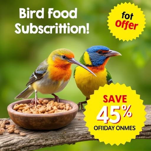 Bird food subscription with promotional offer