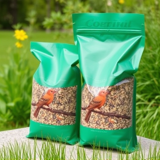 Bird seed bulk packaging outdoors